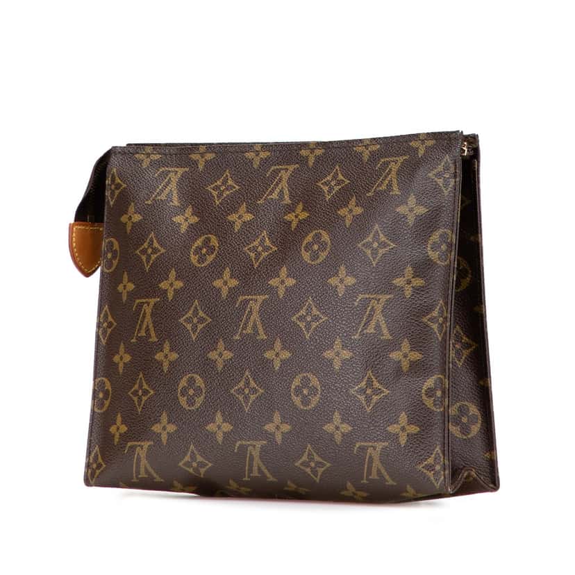 Louis Vuitton Monogram Toiletry Pouch 26 Brown Canvas Good condition - Back View