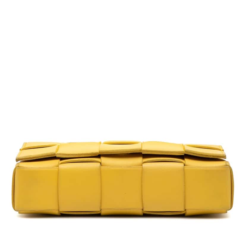 Bottega Veneta Nappa Intrecciato Cassette Crossbody Yellow Leather Very good condition - Inside View