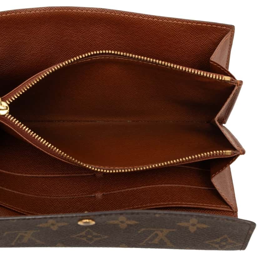 Louis Vuitton Monogram Sarah Long Wallet Brown Very good condition - Model View
