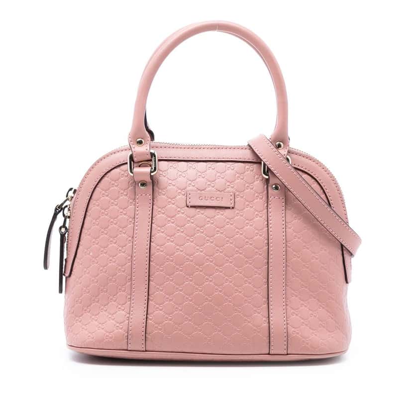Gucci Mini Microguccissima Dome Satchel Pink Leather Very good condition - Front View