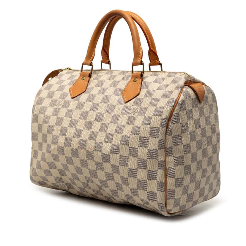 Louis Vuitton Damier Azur Speedy 30 White Very good condition - Back View
