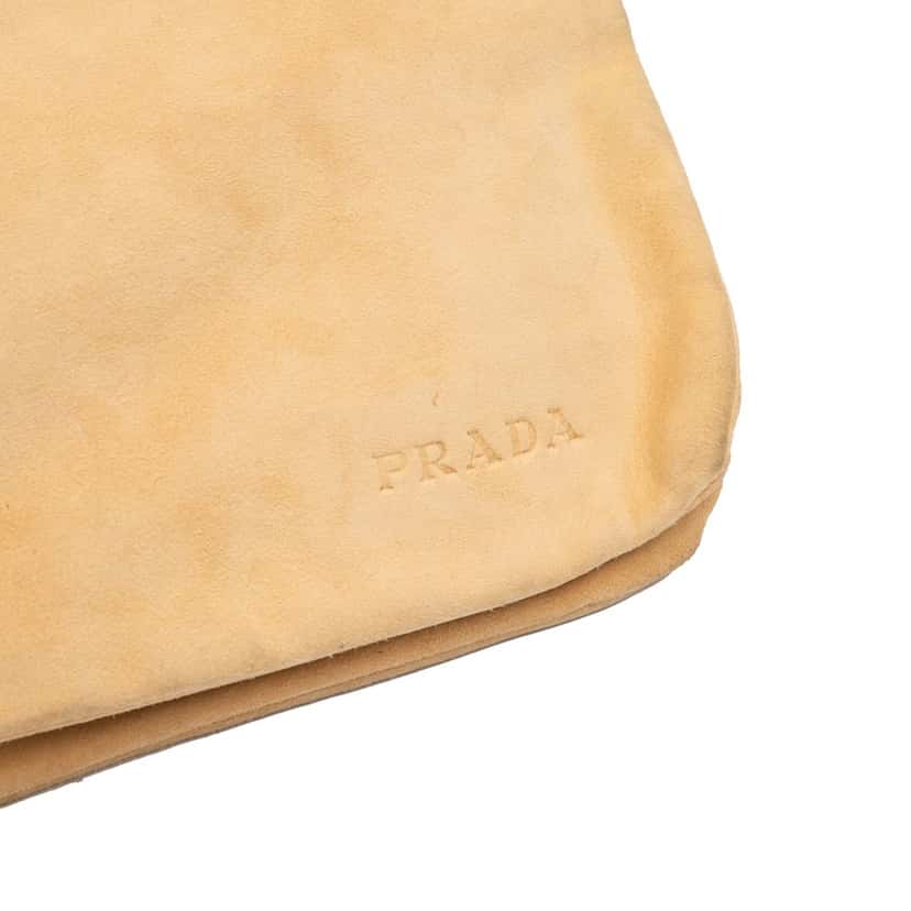 Prada Suede Chain Pochette Beige Leather Very good condition - Inside View