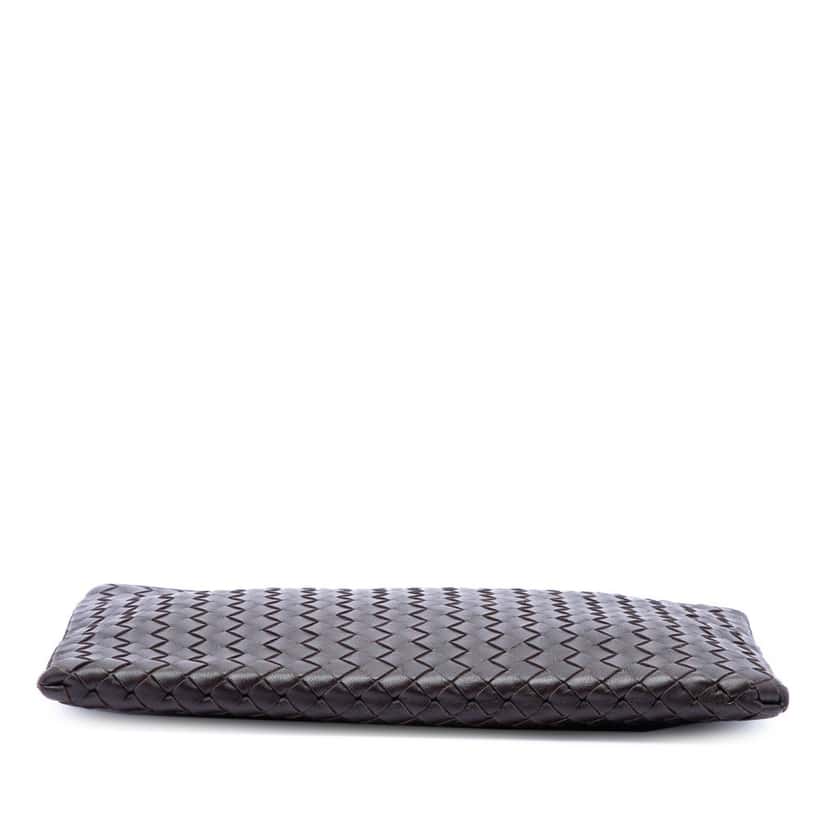 Bottega Veneta Nappa Intrecciato Clutch Brown Leather Very good condition - Inside View