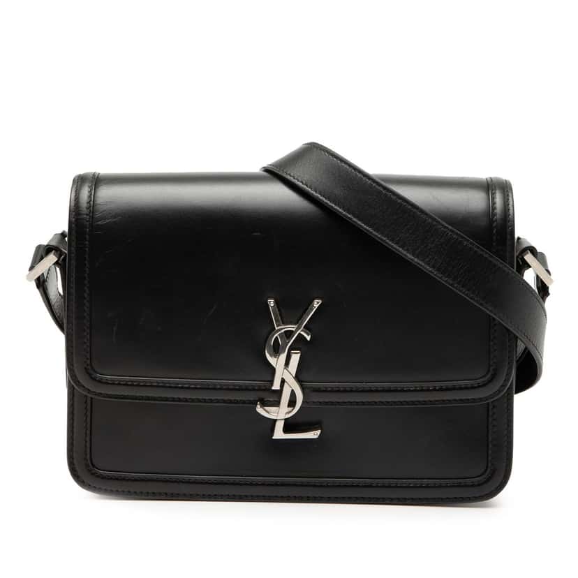 Saint Laurent Medium Calfskin Solferino Satchel In Box Black Leather Very good condition - Front View