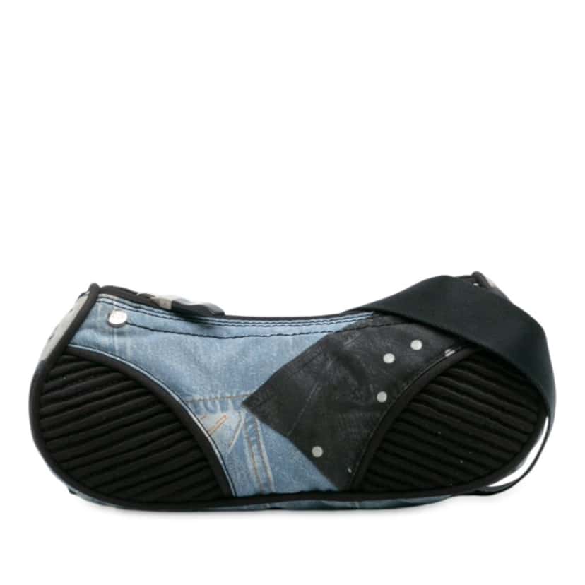 Dior Canvas Printed Denim Crossbody Blue Very good condition - Front View
