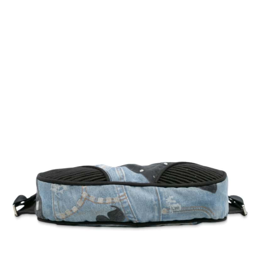 Dior Canvas Printed Denim Crossbody Blue Very good condition - Inside View