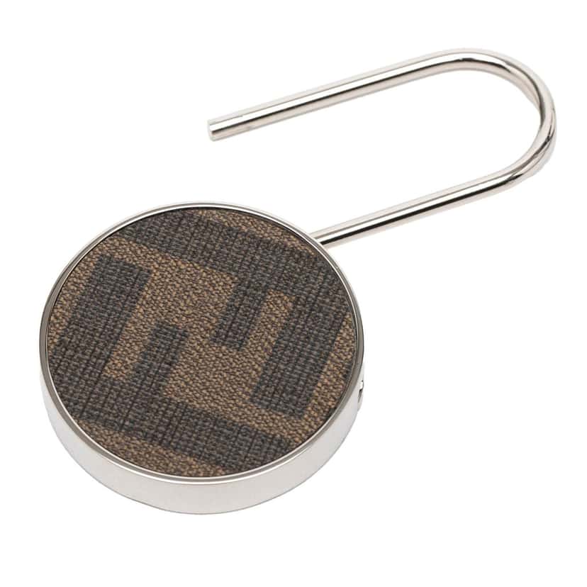 Fendi Silver Plated and Coated Canvas Zucca Key Ring Silver Metal Very good condition - Inside View