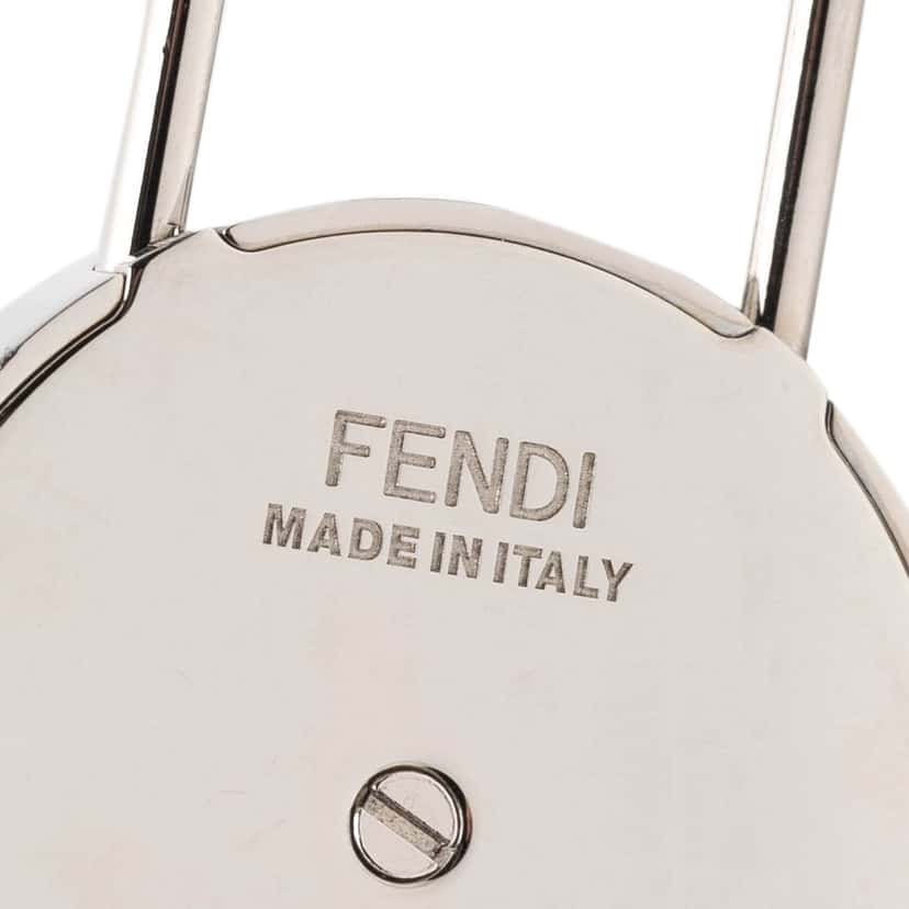 Fendi Silver Plated and Coated Canvas Zucca Key Ring Silver Metal Very good condition - Model View