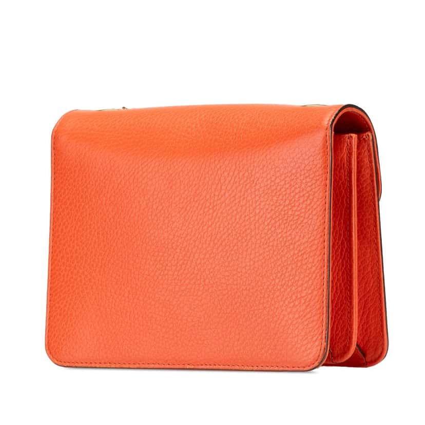Gucci Small Dollar Calfskin Interlocking G Crossbody Orange Leather Very good condition - Back View