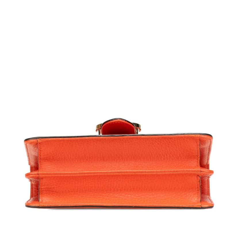 Gucci Small Dollar Calfskin Interlocking G Crossbody Orange Leather Very good condition - Inside View