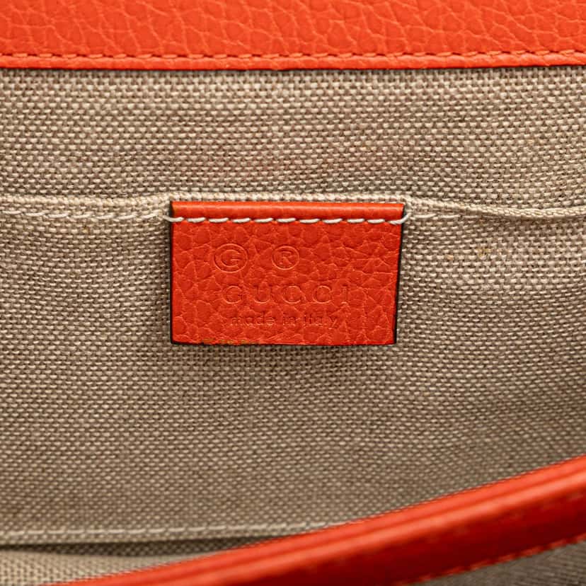Gucci Small Dollar Calfskin Interlocking G Crossbody Orange Leather Very good condition - Box View