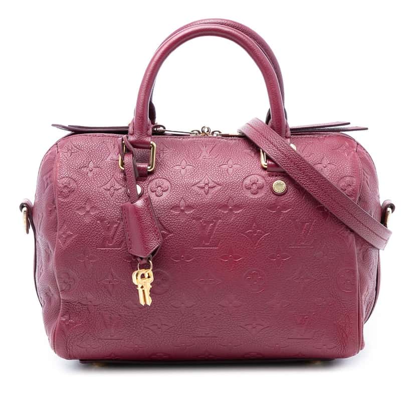 Louis Vuitton Monogram Empreinte Speedy Bandouliere 25 Red Leather Very good condition - Front View