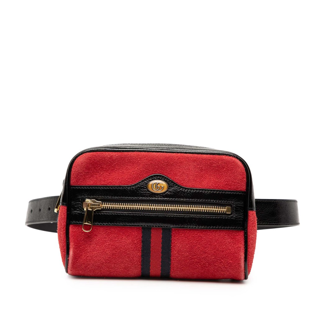 Gucci Small Suede Ophidia Belt Bag Red Leather Very good condition - Front View