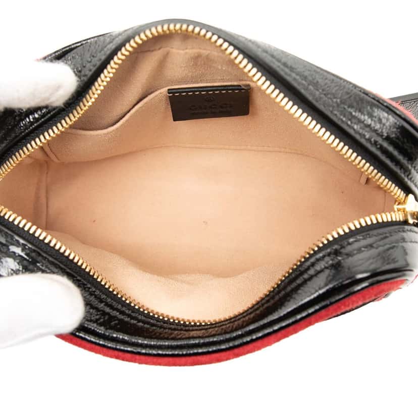 Gucci Small Suede Ophidia Belt Bag Red Leather Very good condition - Model View