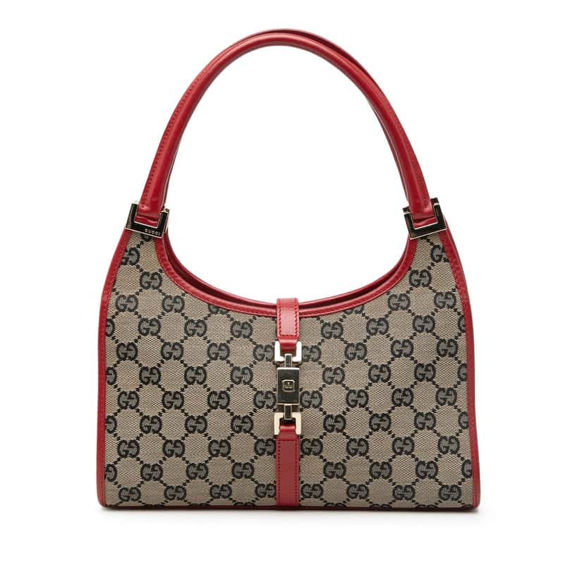 Gucci GG Canvas Jackie Bardot Handbag Beige Good condition - Front View