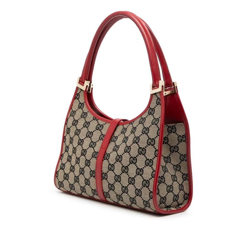 Gucci GG Canvas Jackie Bardot Handbag Beige Good condition - Back View