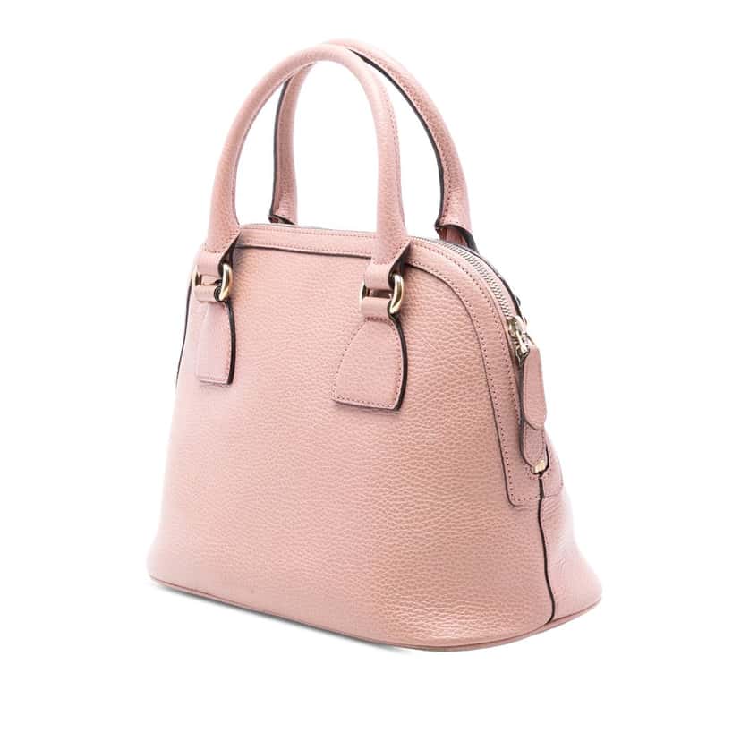Gucci Small Dollar Calfskin GG Charm Dome Satchel Pink Leather Very good condition - Back View