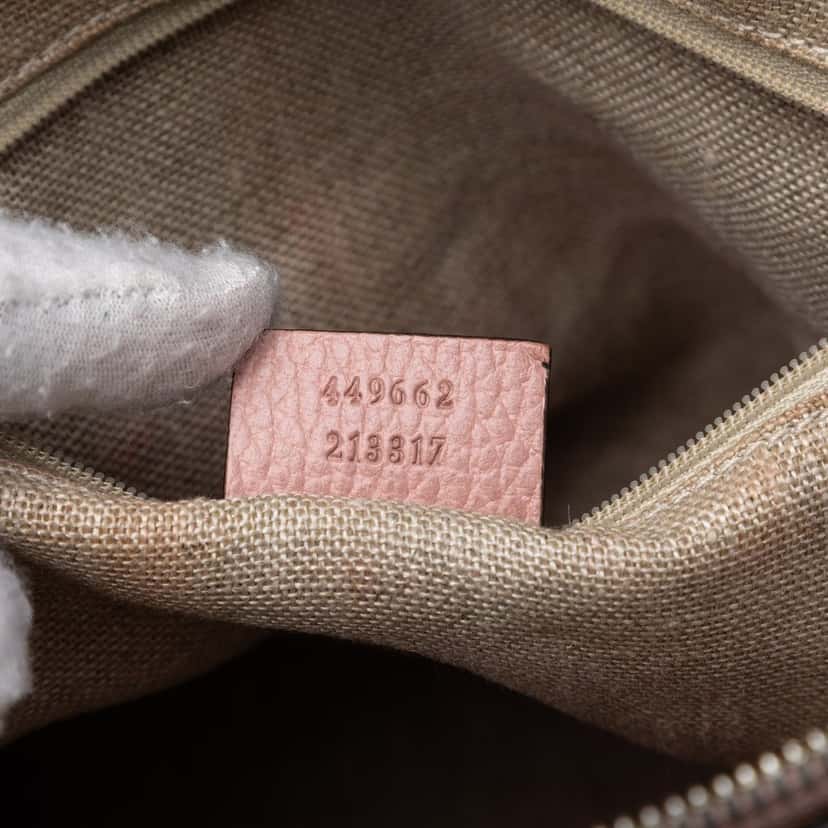 Gucci Small Dollar Calfskin GG Charm Dome Satchel Pink Leather Very good condition - Box View