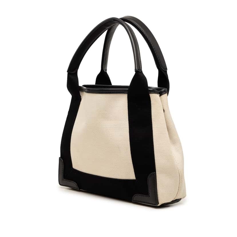 Balenciaga Canvas Navy Cabas XS White Very good condition - Back View