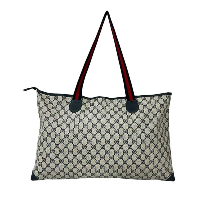 Gucci GG Supreme Web Tote Beige Very good condition - Back View