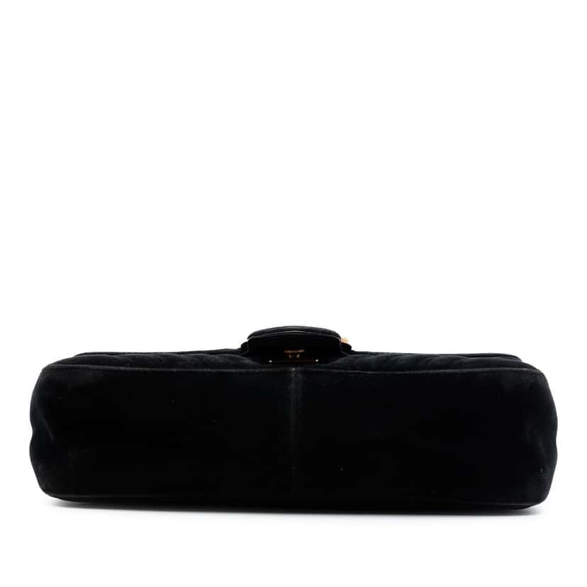 Gucci Medium GG Marmont Matelasse Velvet Shoulder Bag Black Very good condition - Inside View