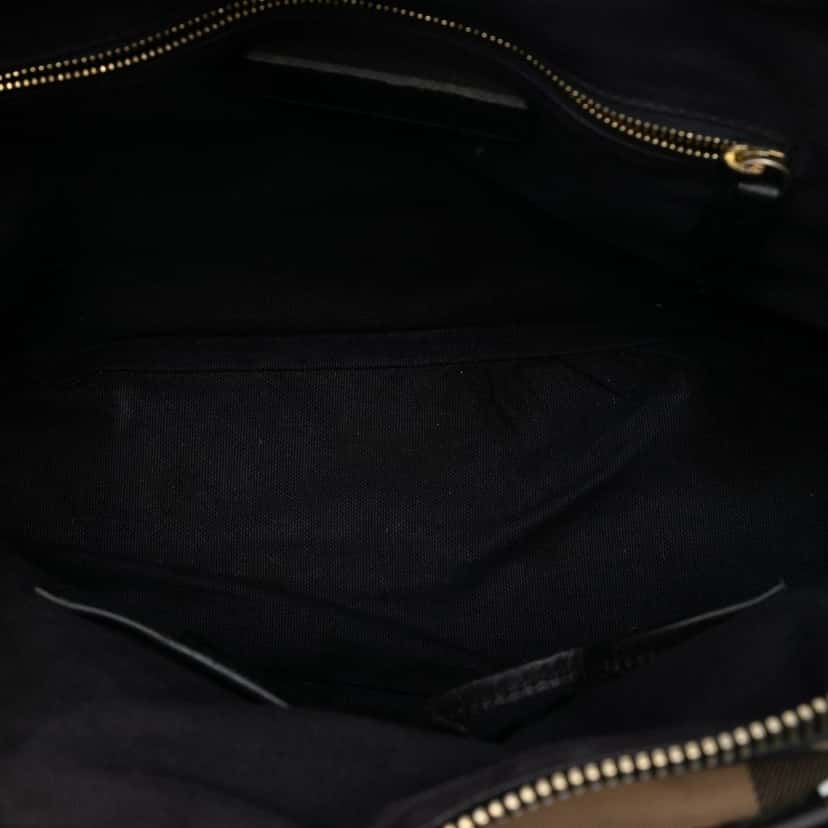 Burberry Small Leather Trimmed House Check Canvas Bridle Orchard Satchel Brown Very good condition - Model View