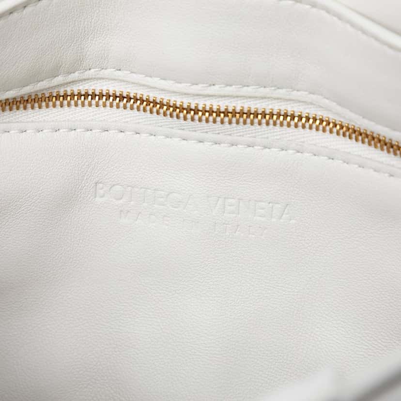 Bottega Veneta Nappa Intrecciato Padded Chain Cassette Satchel White Leather Very good condition - Box View