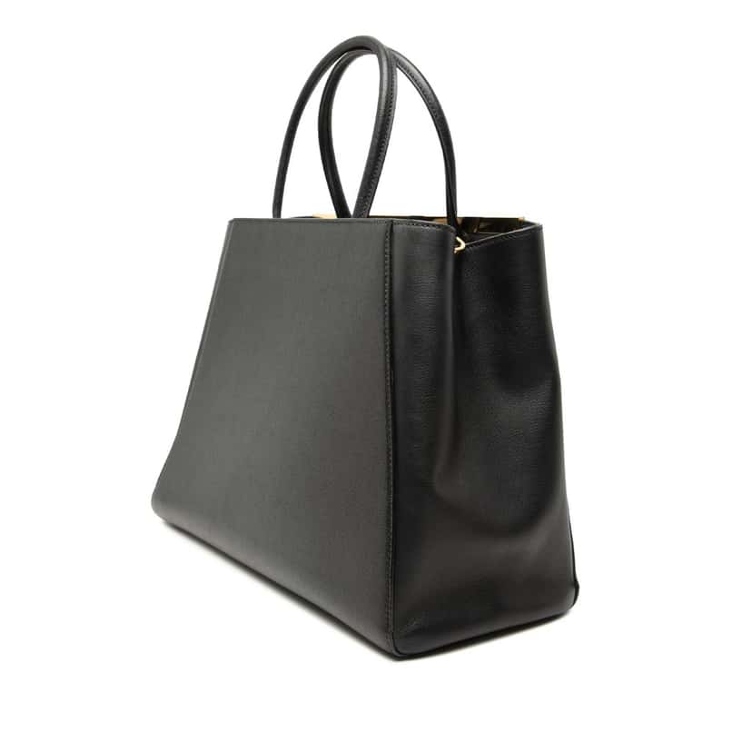 Fendi Medium Leather 2Jours Satchel Black Leather Very good condition - Back View