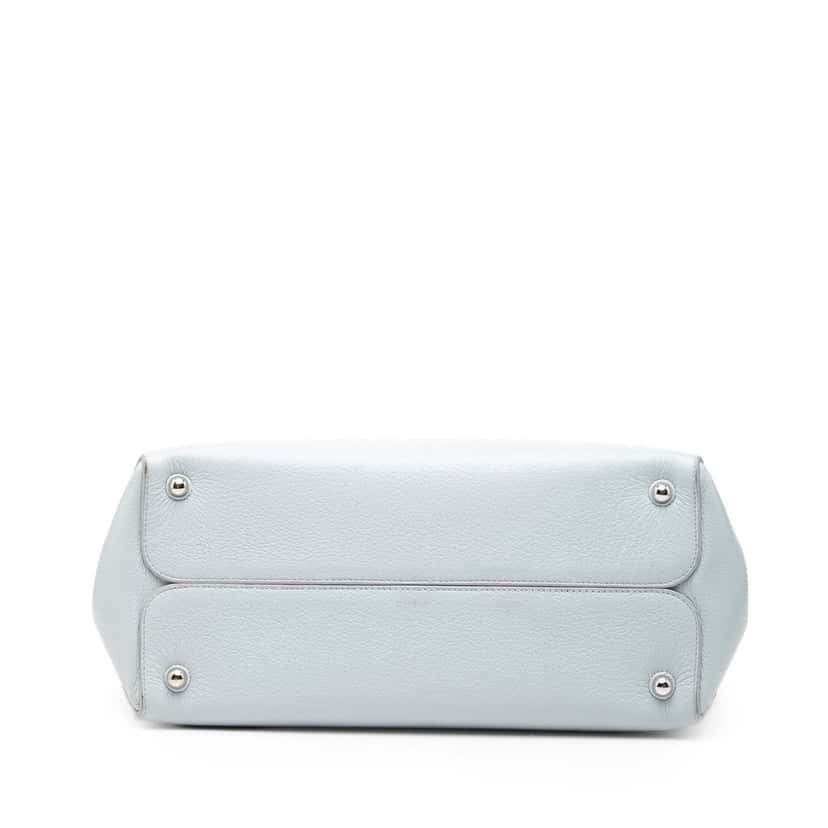 Dior Large Supple Grained Calfskin Open Bar Tote Blue Leather Very good condition - Inside View