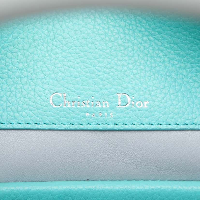 Dior Large Supple Grained Calfskin Open Bar Tote Blue Leather Very good condition - Box View