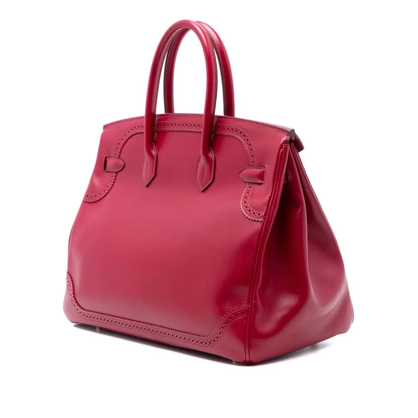 Hermès Tadelakt Ghillies Birkin Retourne 35 Red Leather Very good condition - Back View