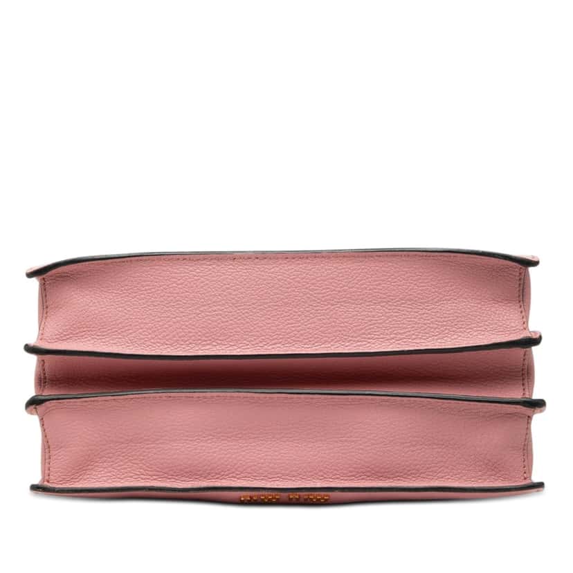 Miu Miu Goatskin Madras Handbag Pink Leather Very good condition - Inside View