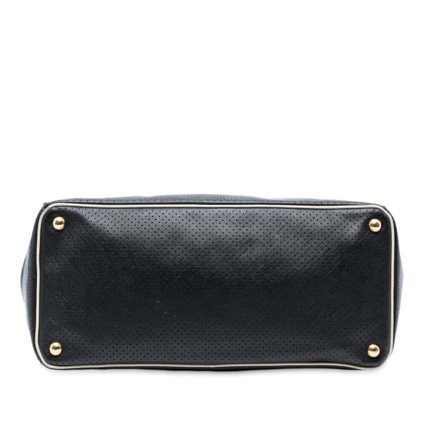 Prada Large Perforated Saffiano Lux Galleria Zip Tote Black Leather Very good condition - Inside View