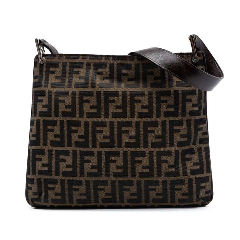 Fendi Zucca Canvas Shoulder Bag Brown Very good condition - Front View