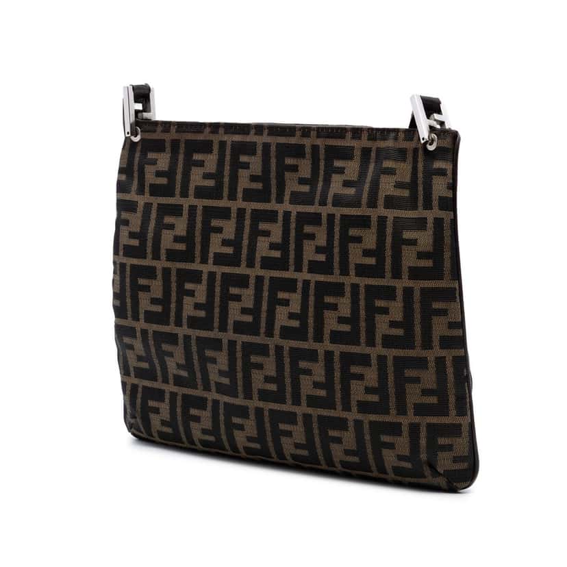Fendi Zucca Canvas Shoulder Bag Brown Very good condition - Back View