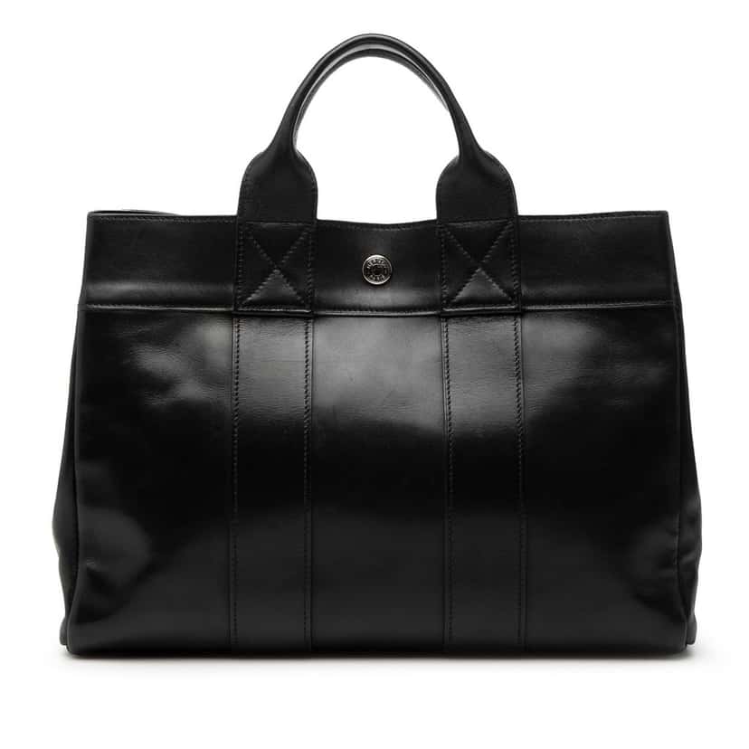 Hermès Box Calf Fourre Tout PM Black Leather Very good condition - Front View