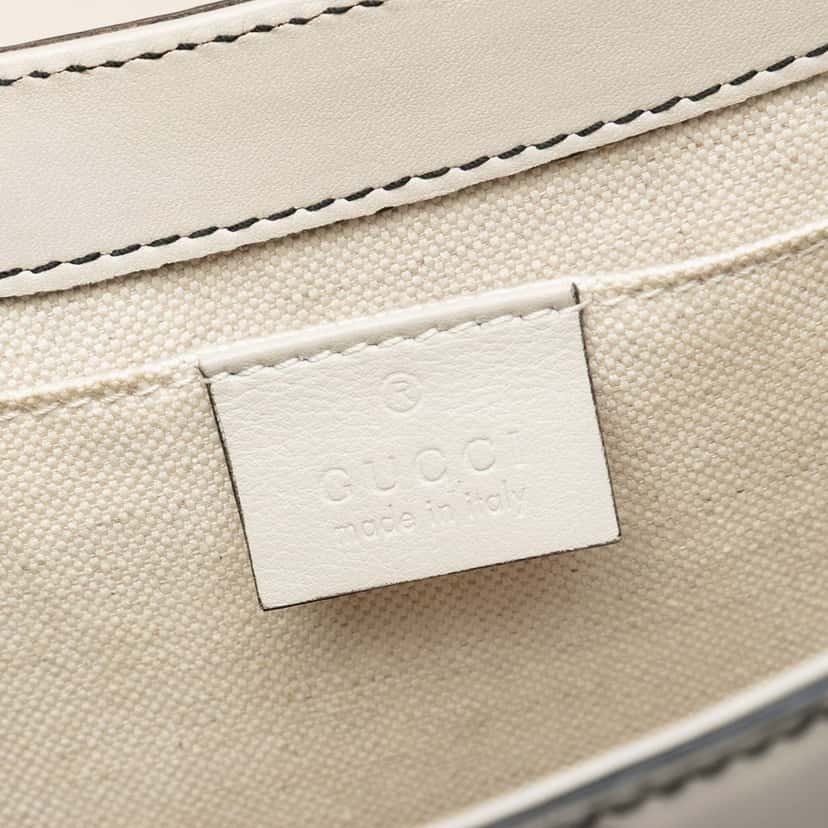 Gucci Medium Guccissima Emily Shoulder Bag White Leather Very good condition - Box View