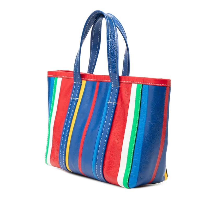 Balenciaga Small Lambskin Striped Barbes East West Shopper Tote Other Leather Very good condition - Back View