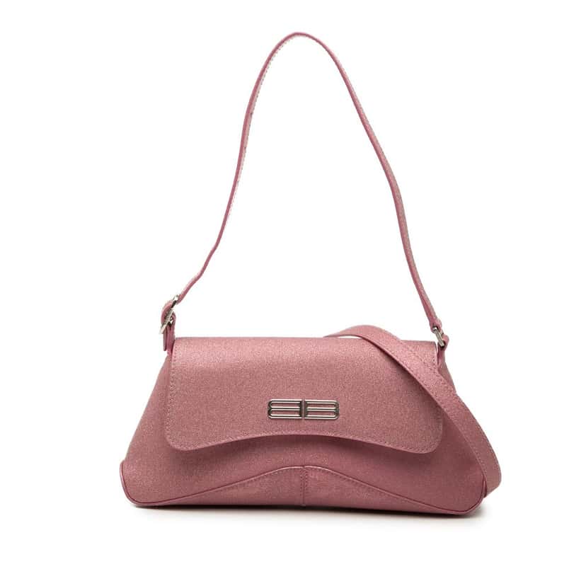 Balenciaga Small Glitter Fabric XX Flap Pink Very good condition - Front View