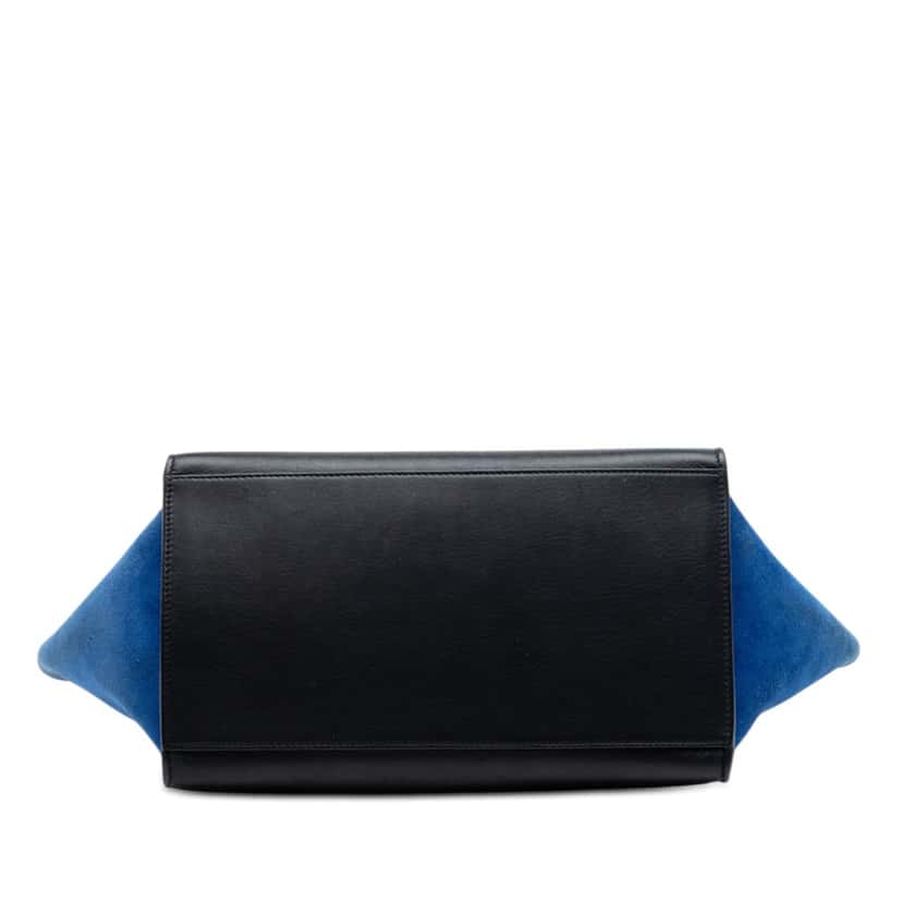 Celine Medium Tricolor Calfskin and Suede Trapeze Satchel Black Leather Very good condition - Inside View