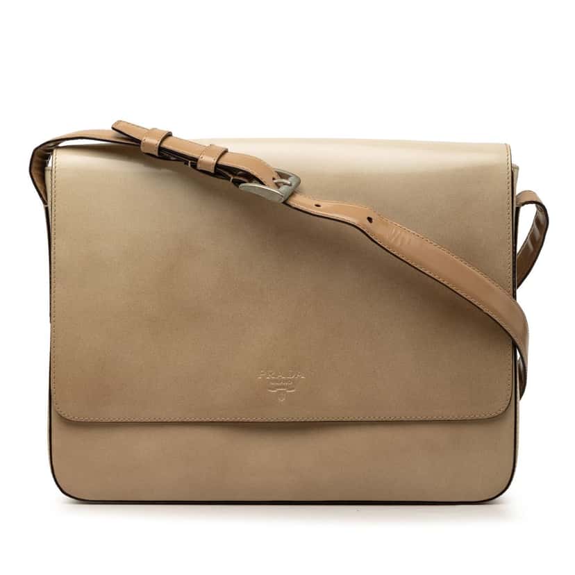 Prada Spazzolato Leather Crossbody Beige Leather Very good condition - Front View