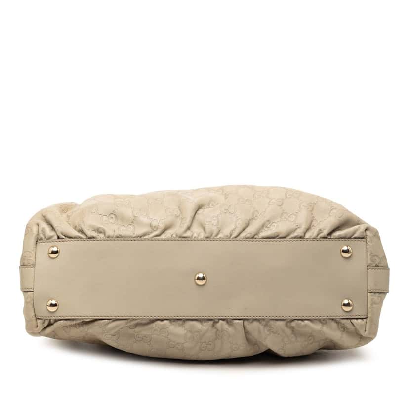 Gucci Guccissima Bamboo Dialux Pop Satchel Beige Leather Very good condition - Inside View