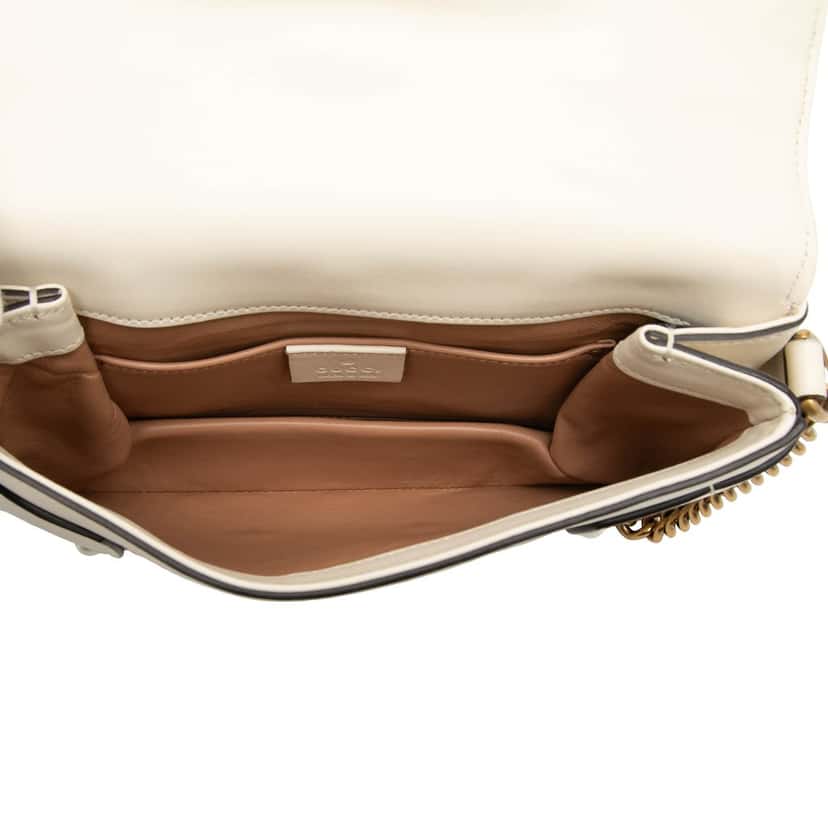 Gucci Mini Leather Queen Margaret Broadway Satchel White Leather Very good condition - Model View