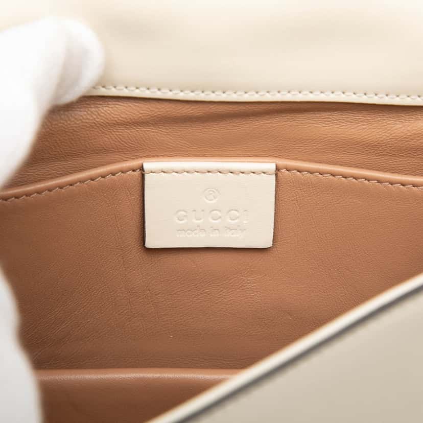 Gucci Mini Leather Queen Margaret Broadway Satchel White Leather Very good condition - Box View