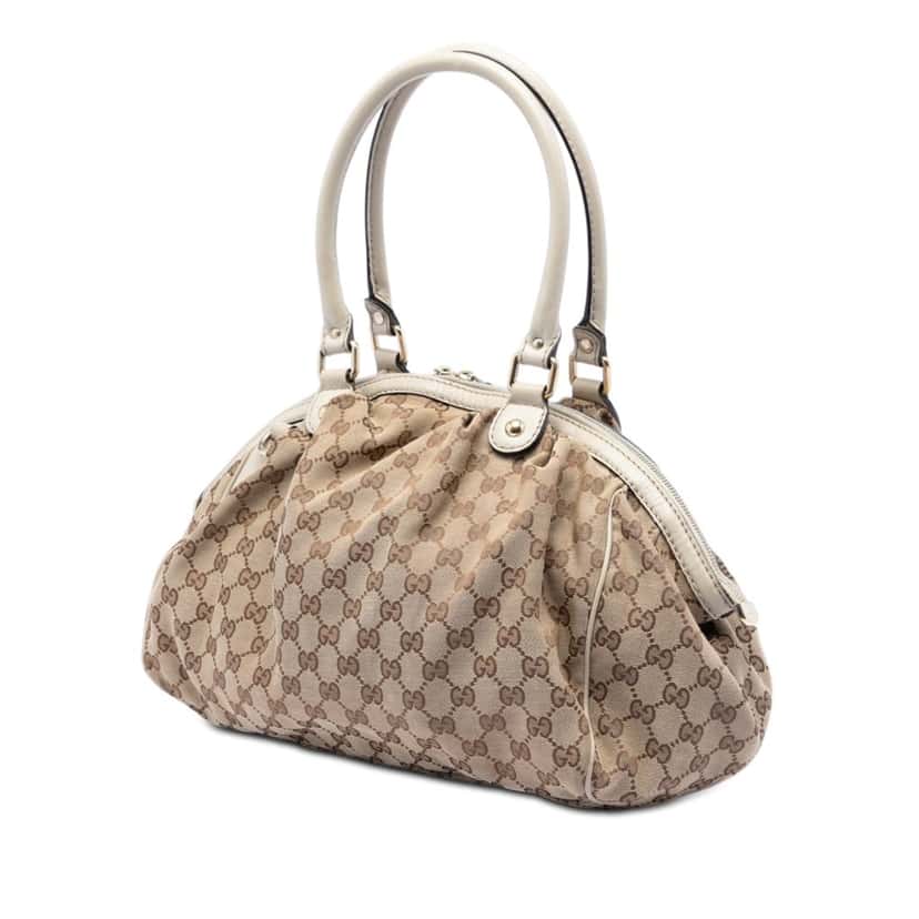 Gucci GG Canvas Sukey Satchel Beige Very good condition - Back View