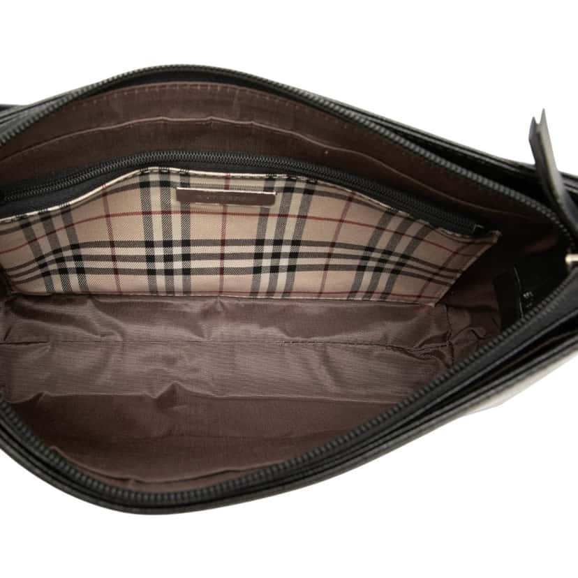 Burberry Leather Shoulder Bag Black Leather Never worn, with tag - Model View