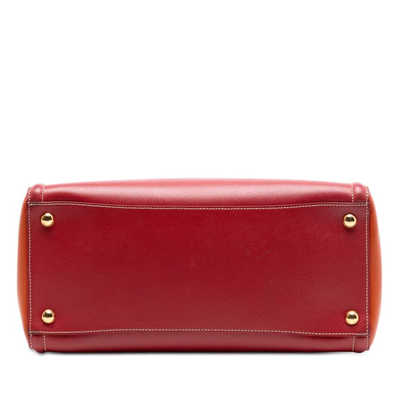 Prada Bicolor Saffiano Lux Satchel Red Leather Very good condition - Inside View
