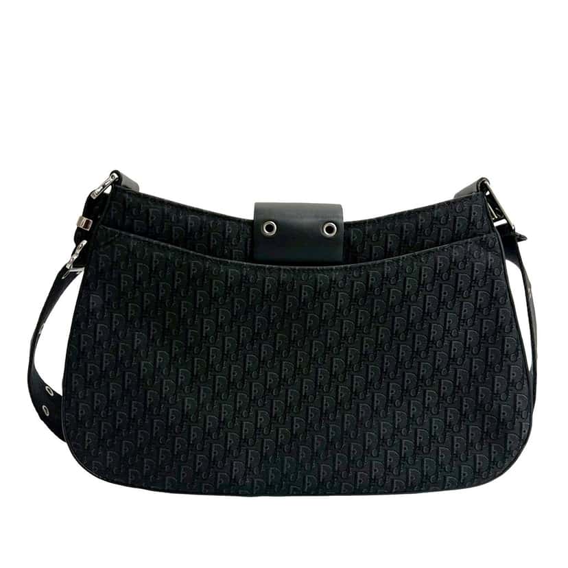 Dior Canvas Street Chic Columbus Shoulder Bag Black Very good condition - Back View