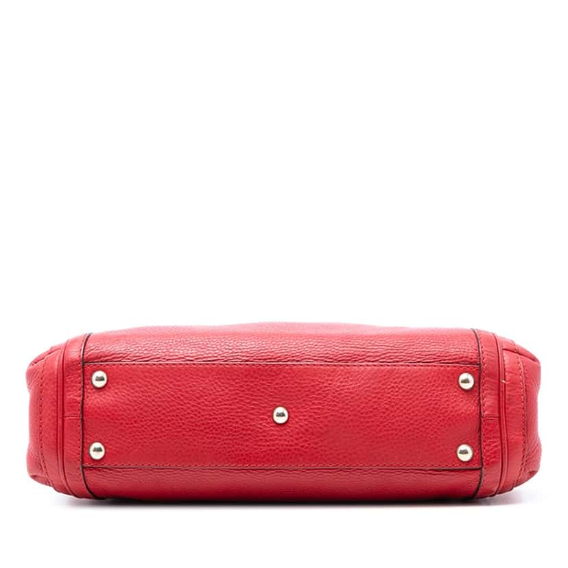 Gucci Pebbled Calfskin Bella Satchel Red Leather Very good condition - Inside View