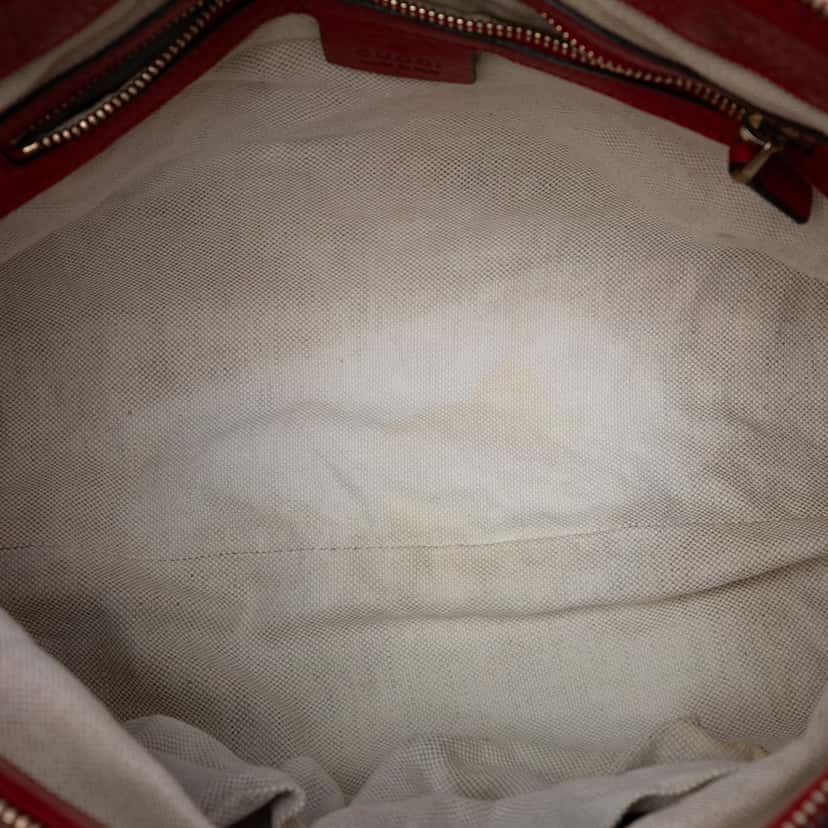 Gucci Pebbled Calfskin Bella Satchel Red Leather Very good condition - Model View